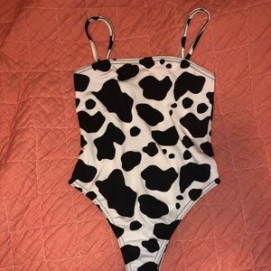 Boohoo cow print bodysuit